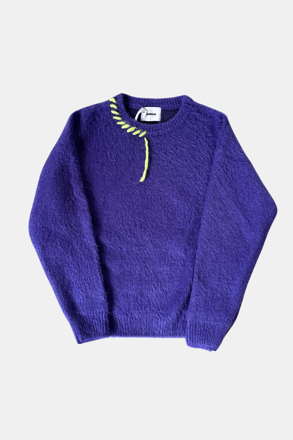 PURPLE MOHAIR CREWNECK SWEATER