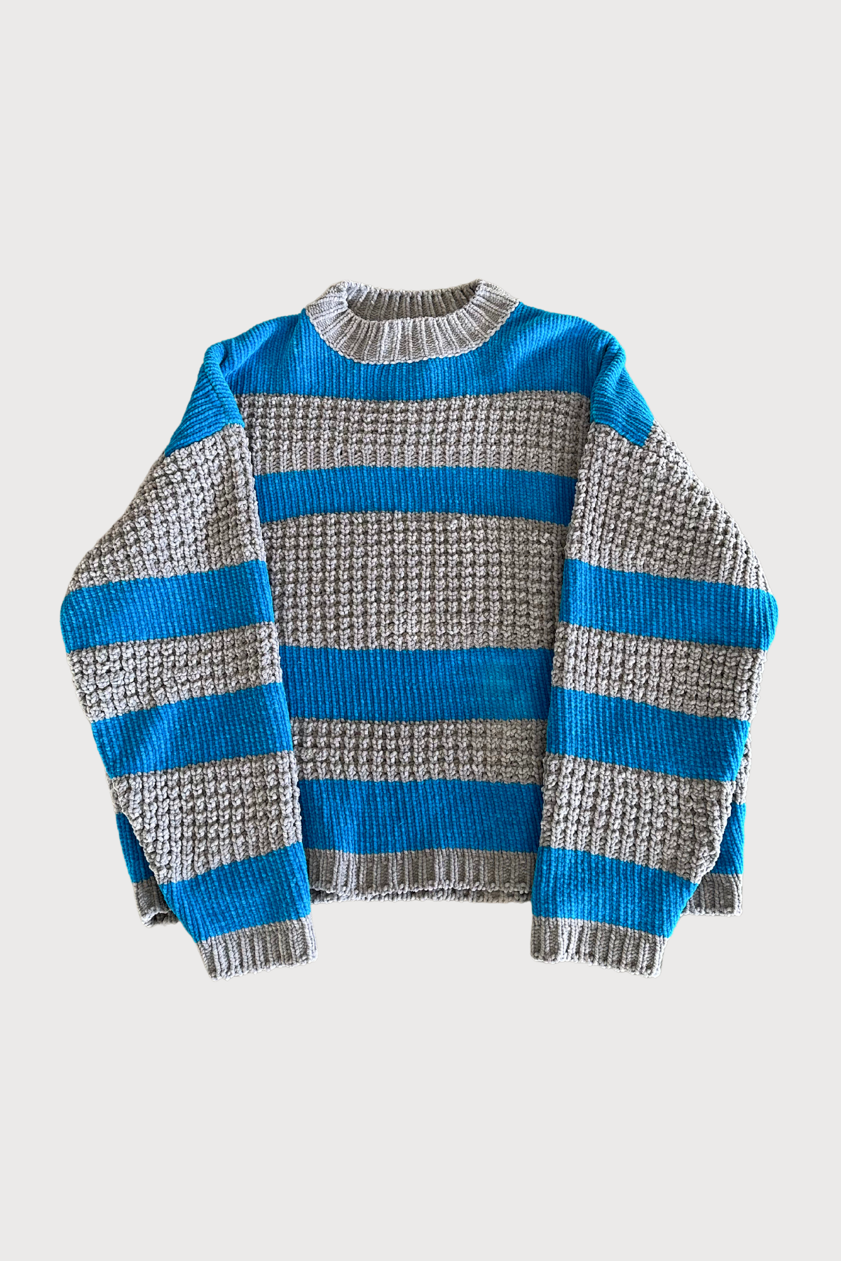 STRIPES CHENILLE CREWNECK SWEATER