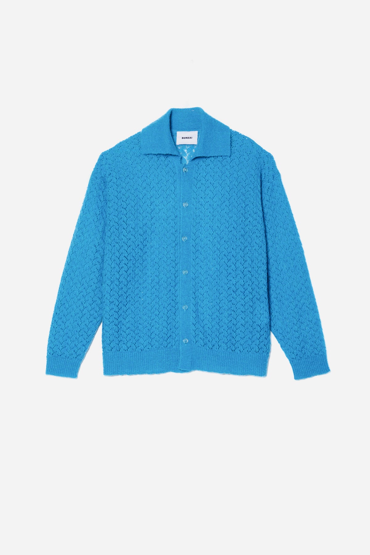 AZURE KEYHOLE KNIT SHIRT