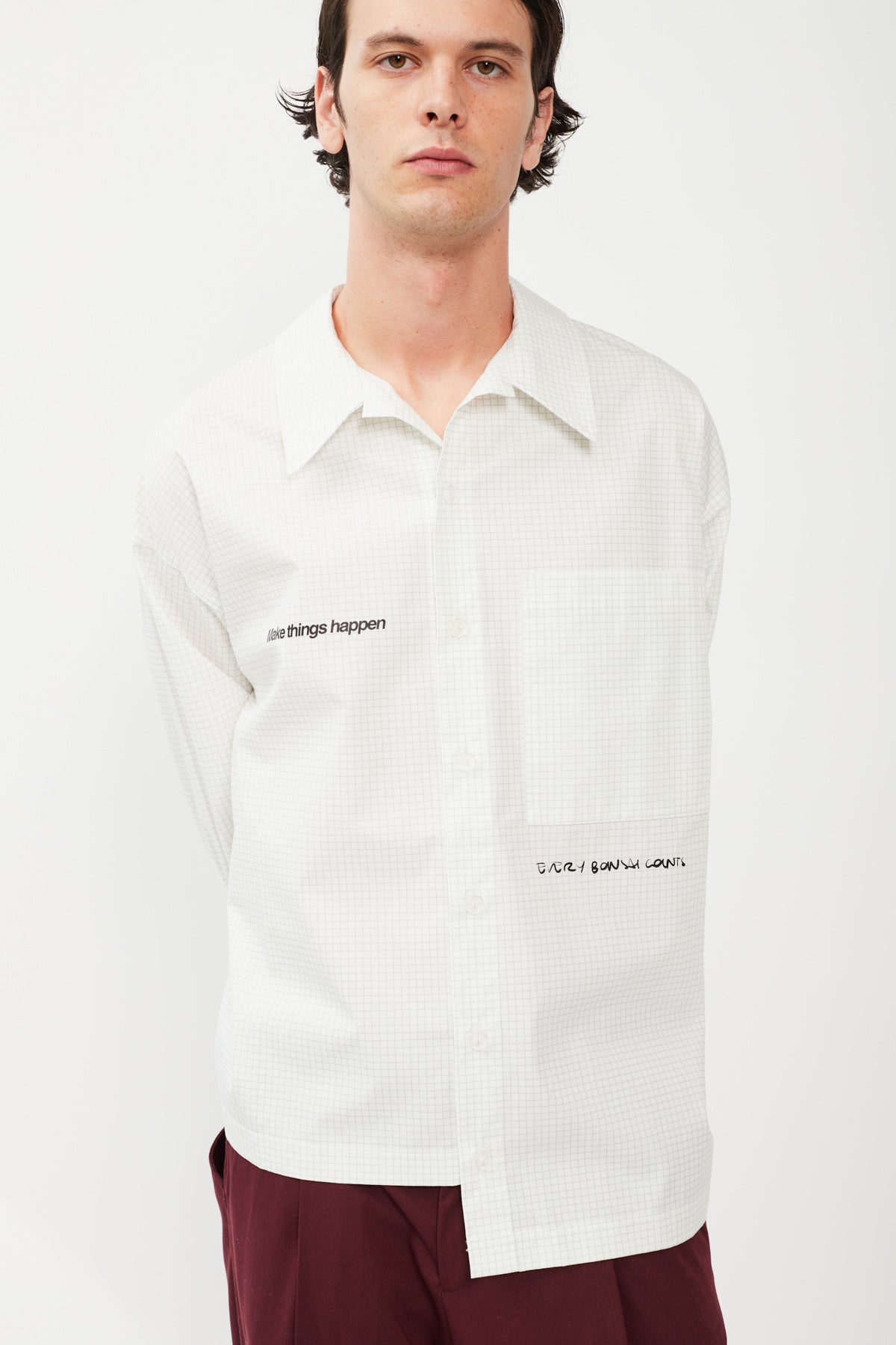 ASIMMETRIC BOTTON DOWN SHIRT