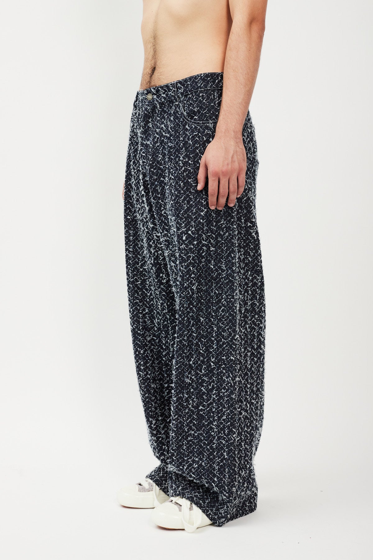BOUCLE DENIM SUPER LOOSE FIT PANT