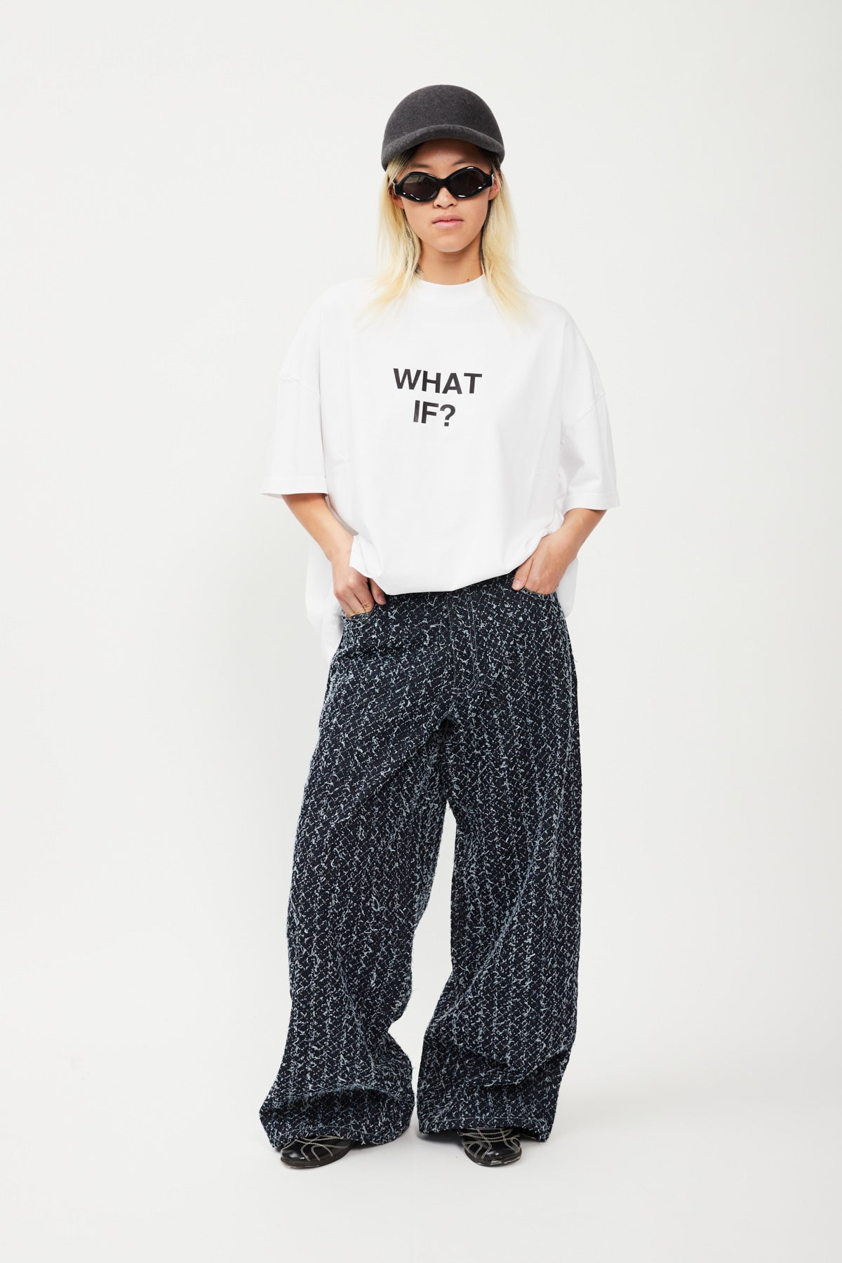 BOUCLE DENIM SUPER LOOSE FIT PANT