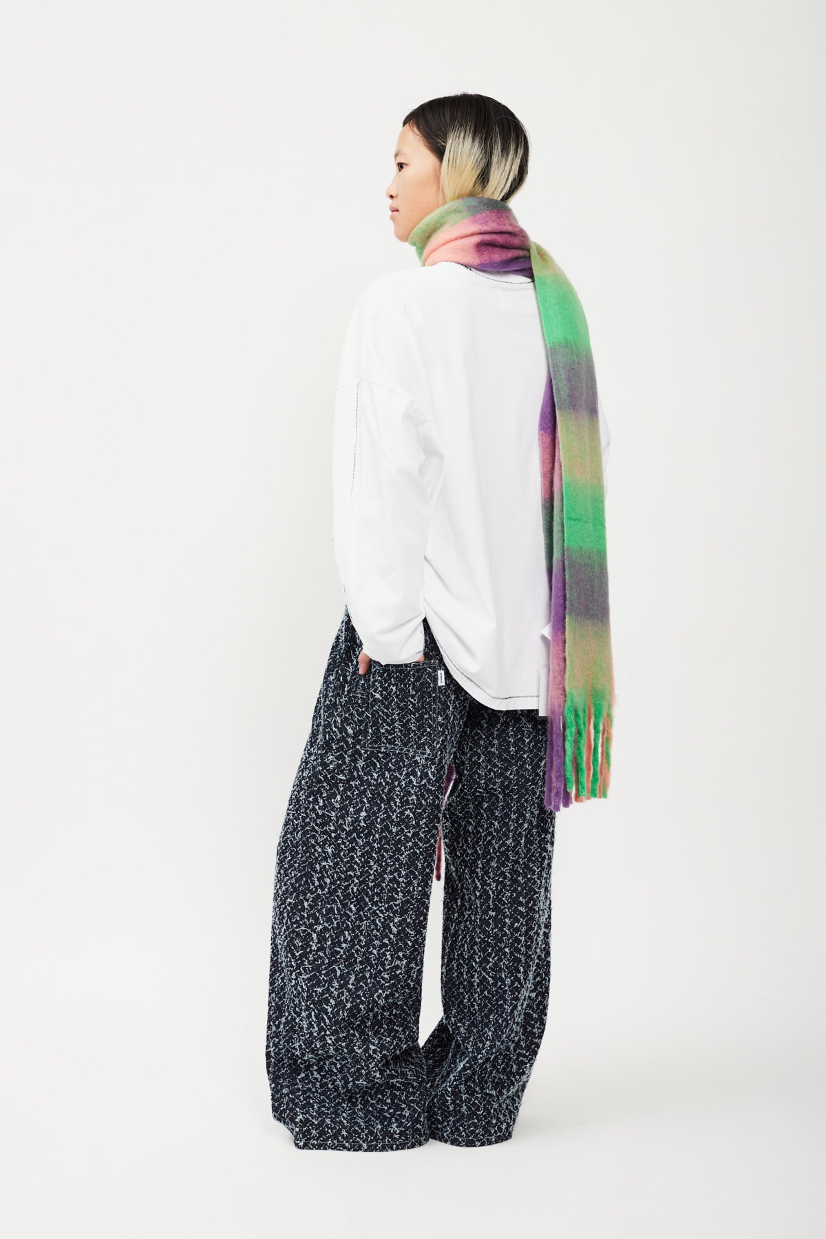 CHECK KNIT SCARF