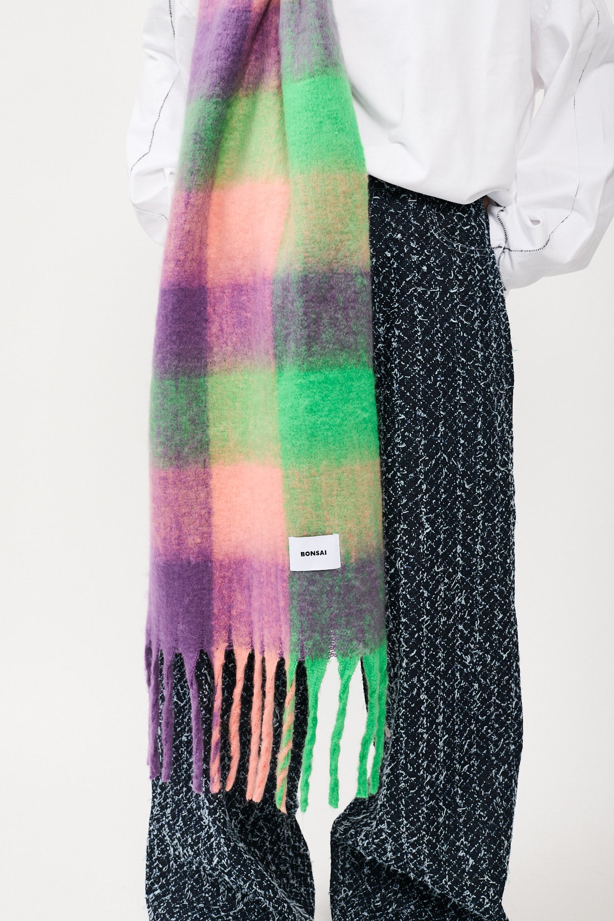 CHECK KNIT SCARF