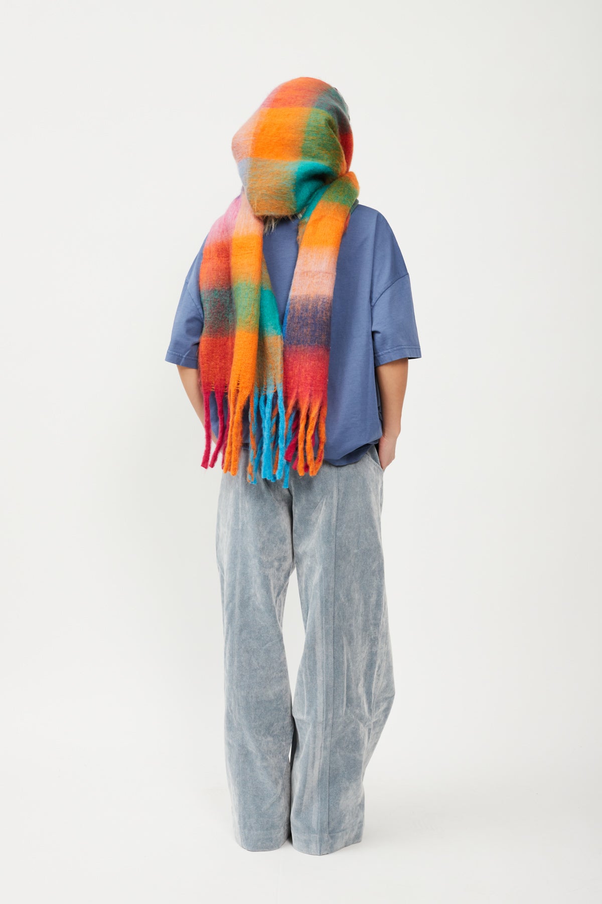 CHECK KNIT SCARF