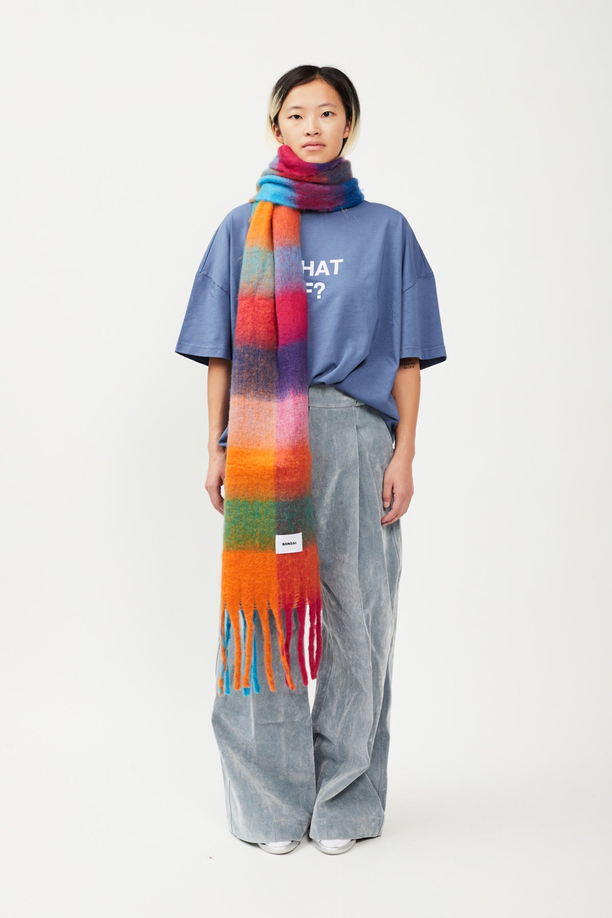 CHECK KNIT SCARF