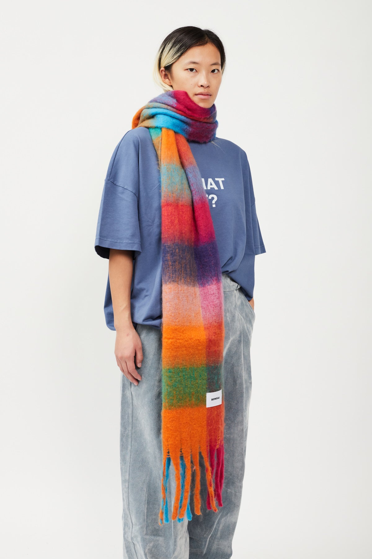 CHECK KNIT SCARF