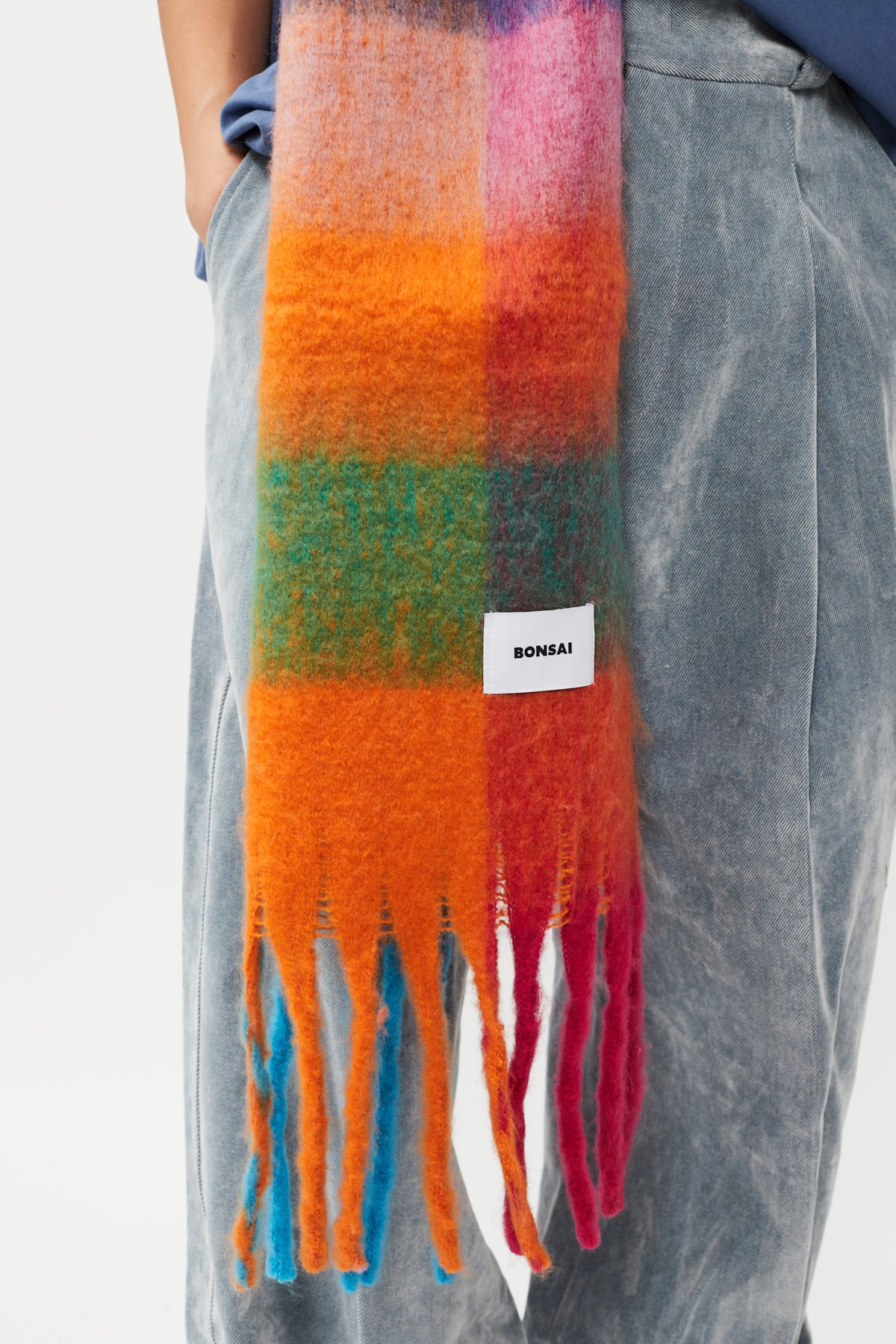 CHECK KNIT SCARF