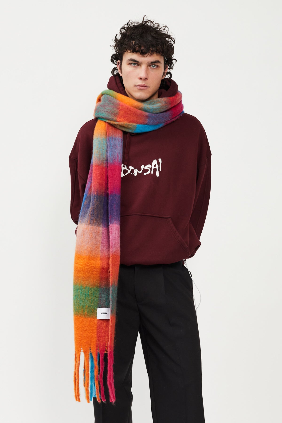 CHECK KNIT SCARF – Bonsai