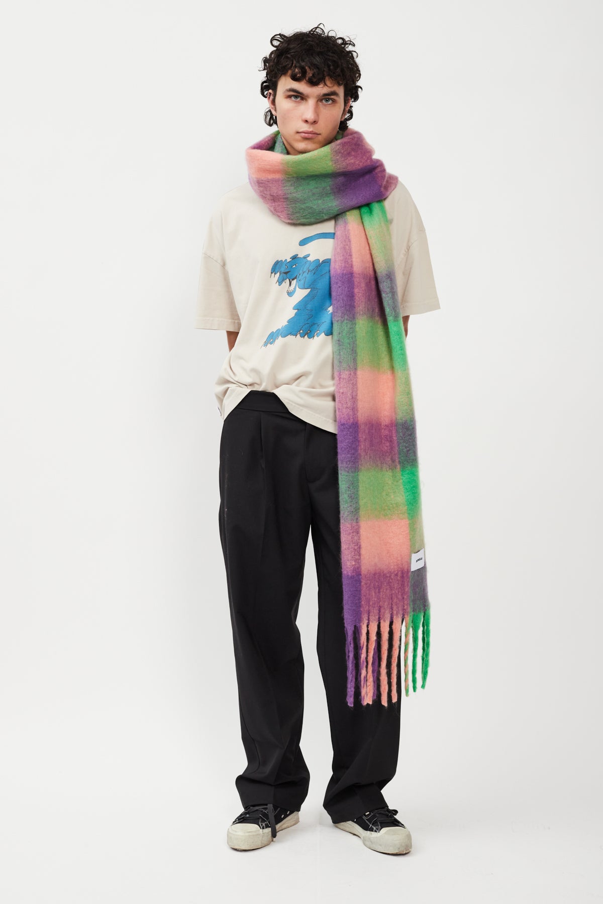 CHECK KNIT SCARF