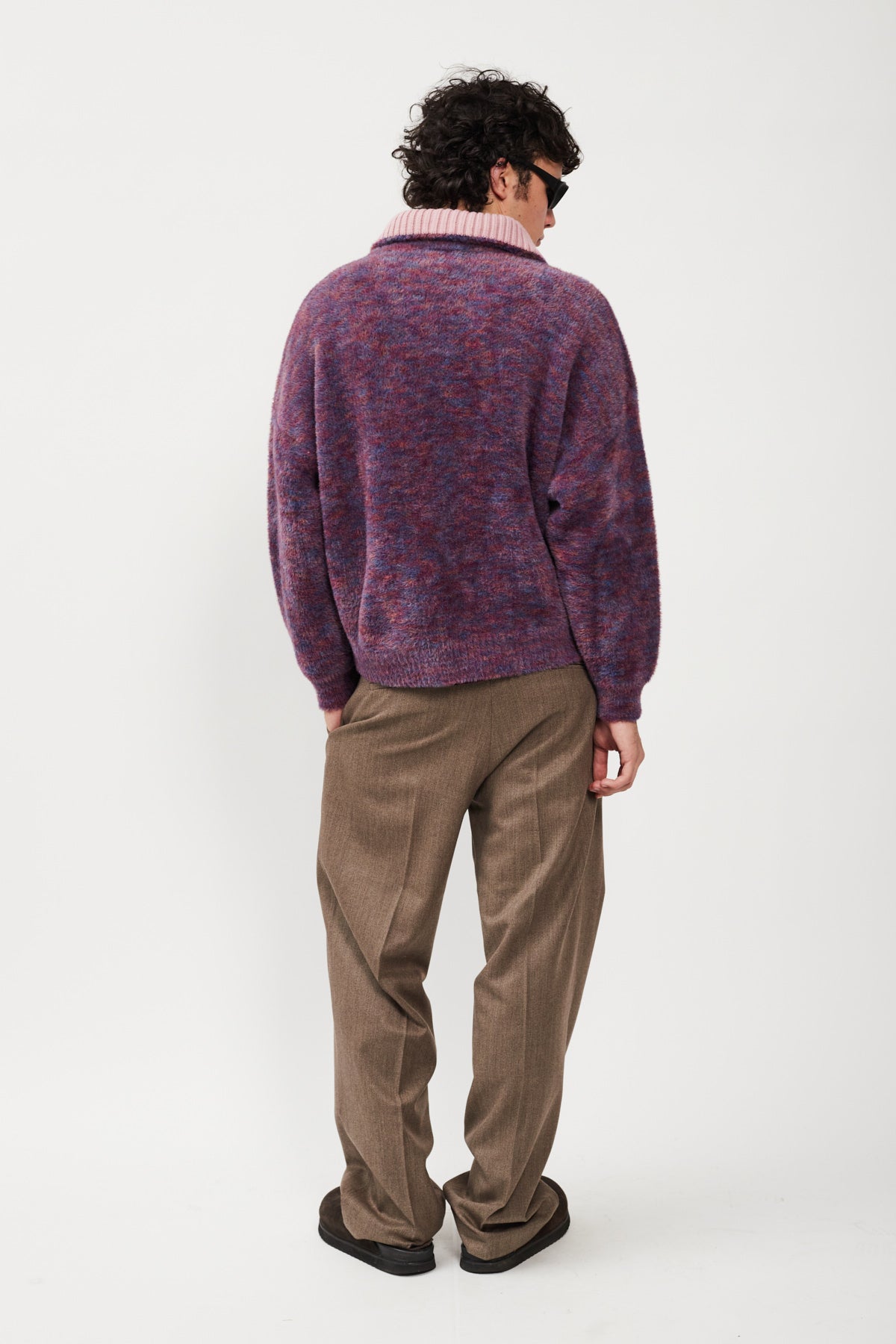 FLUFFY HIGHNECK HALF ZIP SWEATER