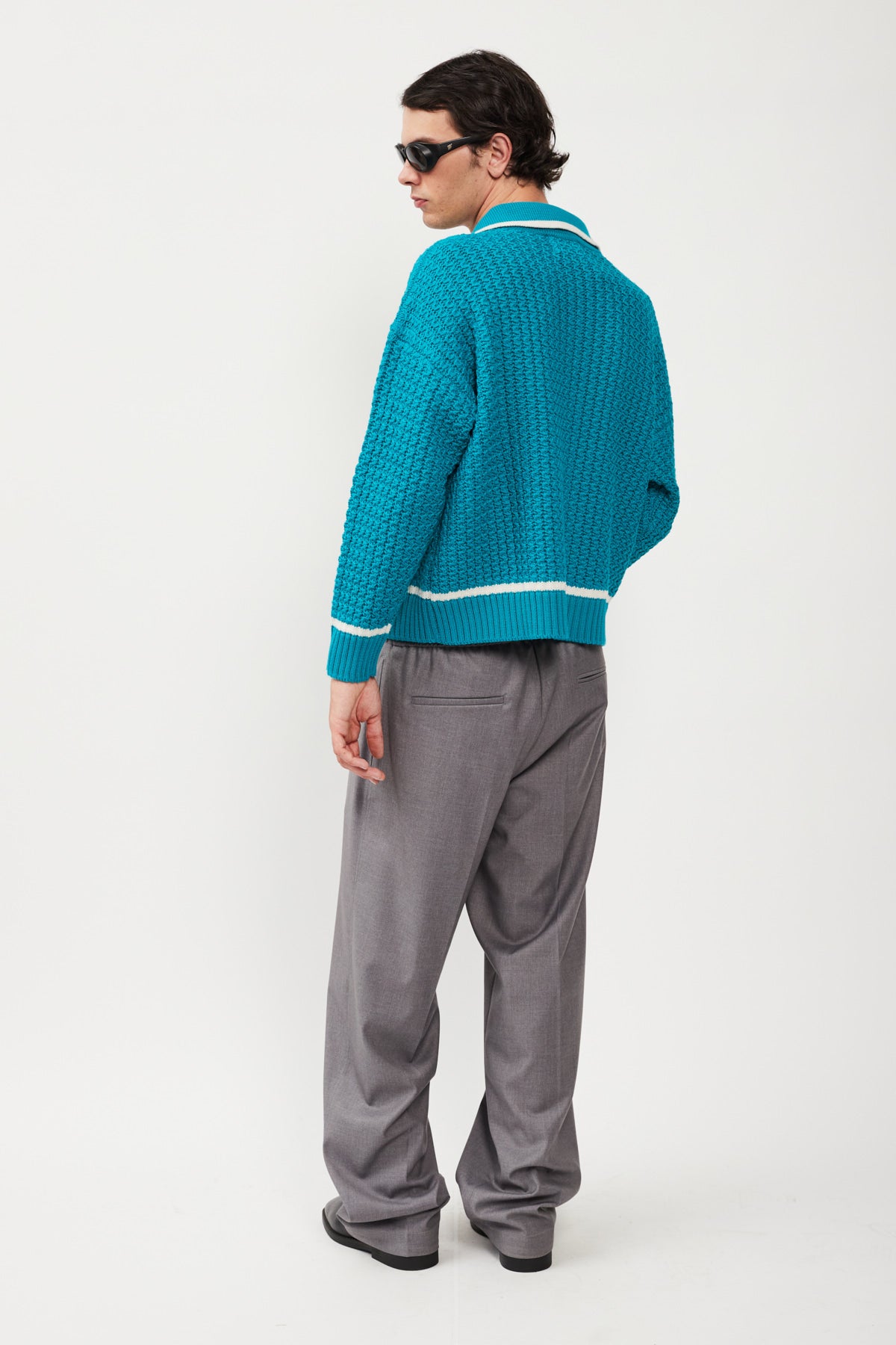 EMBROIDERY KNIT FULL  ZIP JACKET