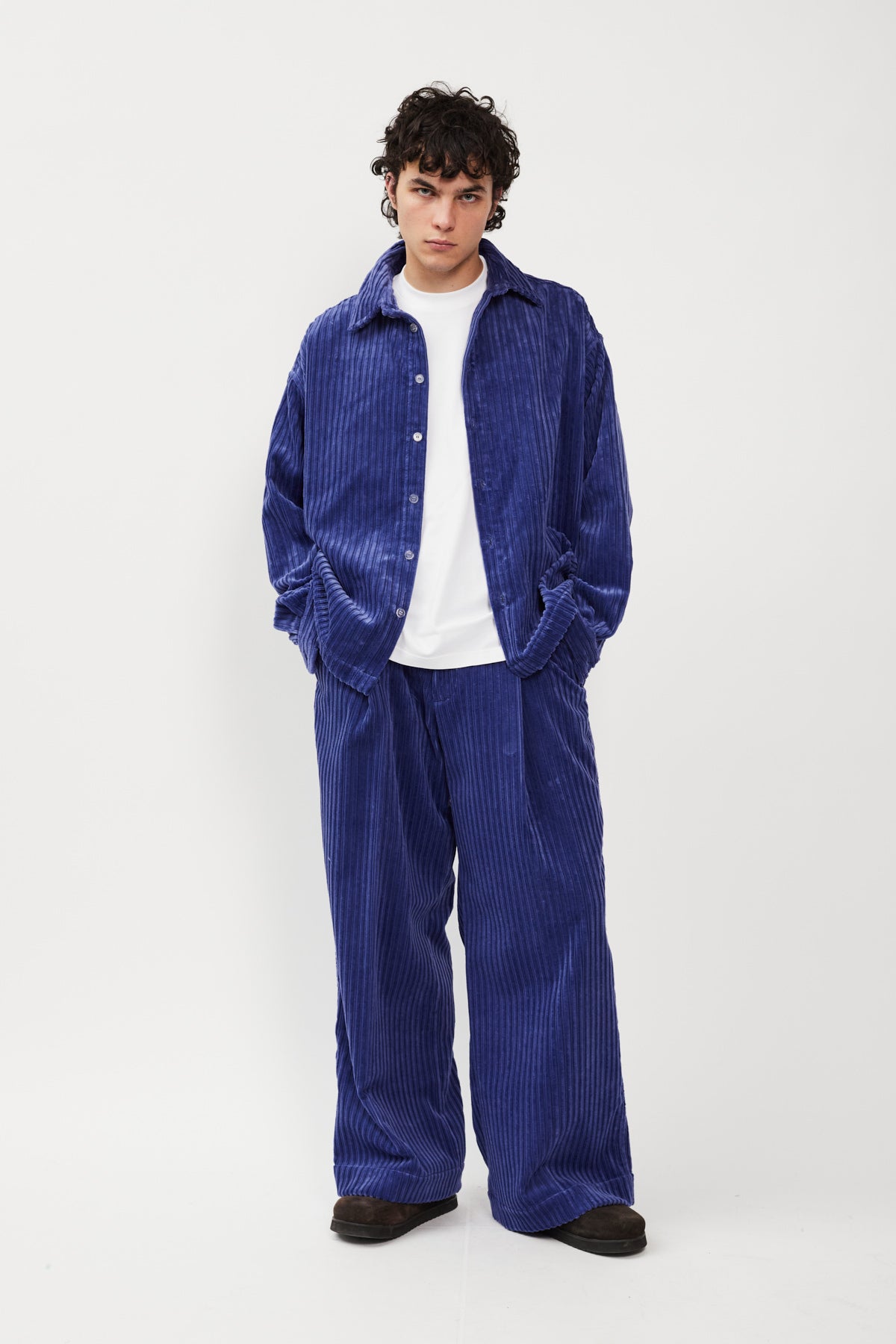 UPCYCLE VELVET BUTTON DOWN SHIRT