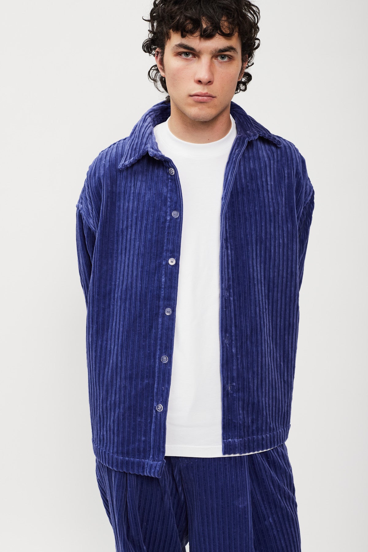 UPCYCLE VELVET BUTTON DOWN SHIRT