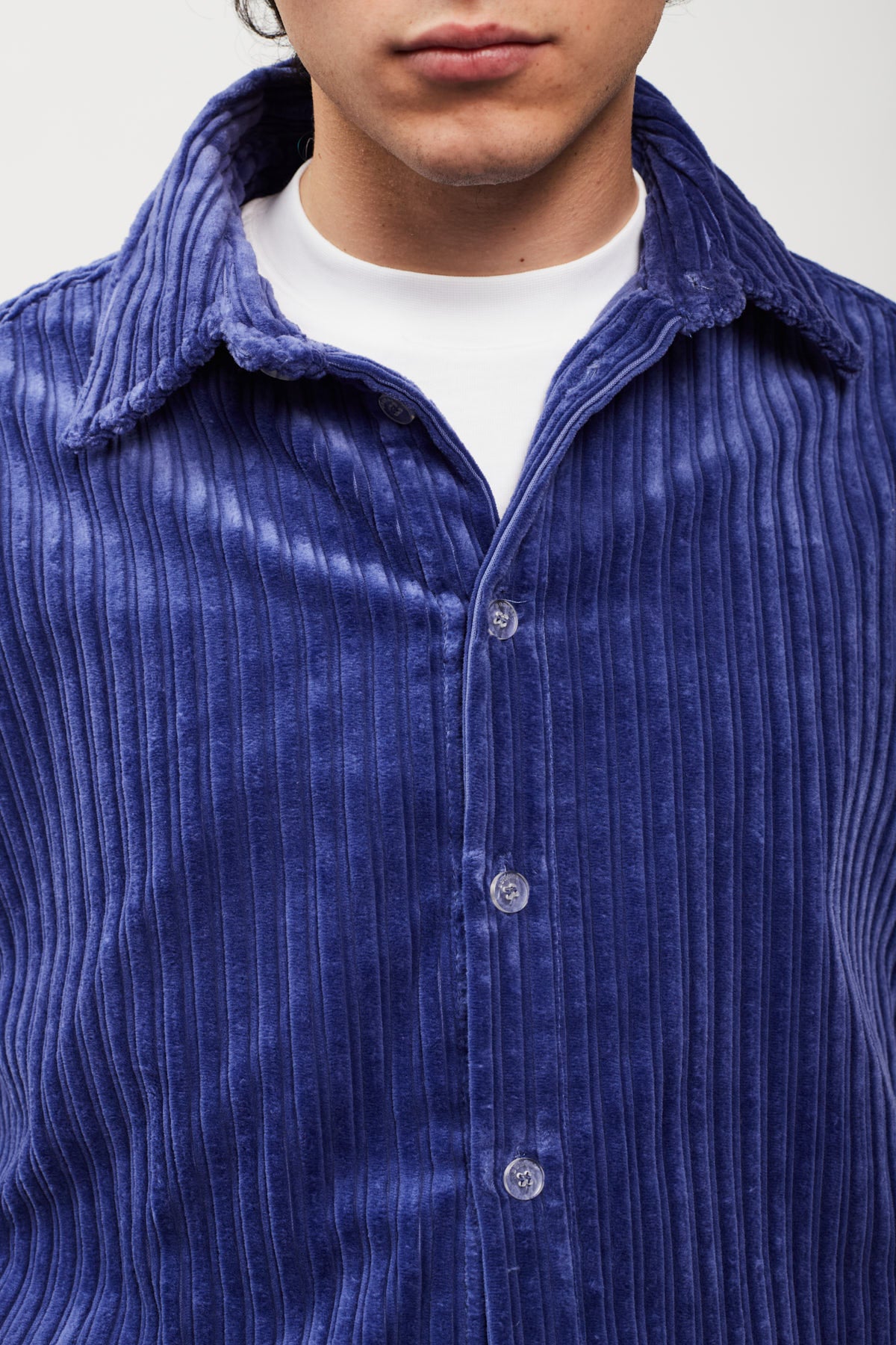 UPCYCLE VELVET BUTTON DOWN SHIRT