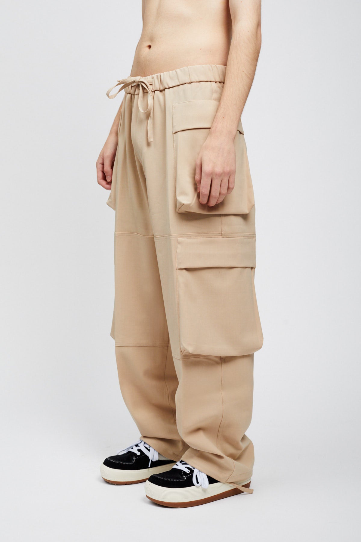 WOOL DOUBLE CARGO PANT