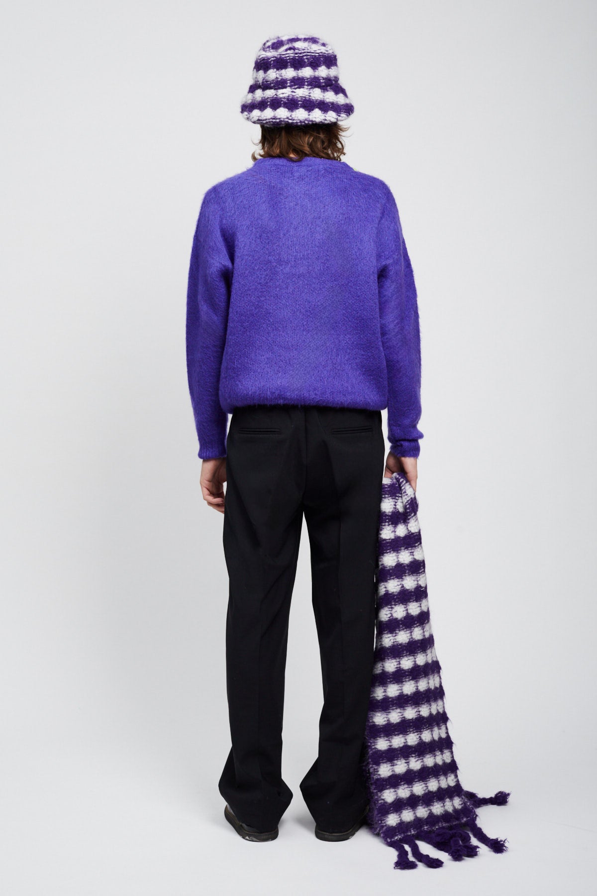 PURPLE MOHAIR CREWNECK SWEATER