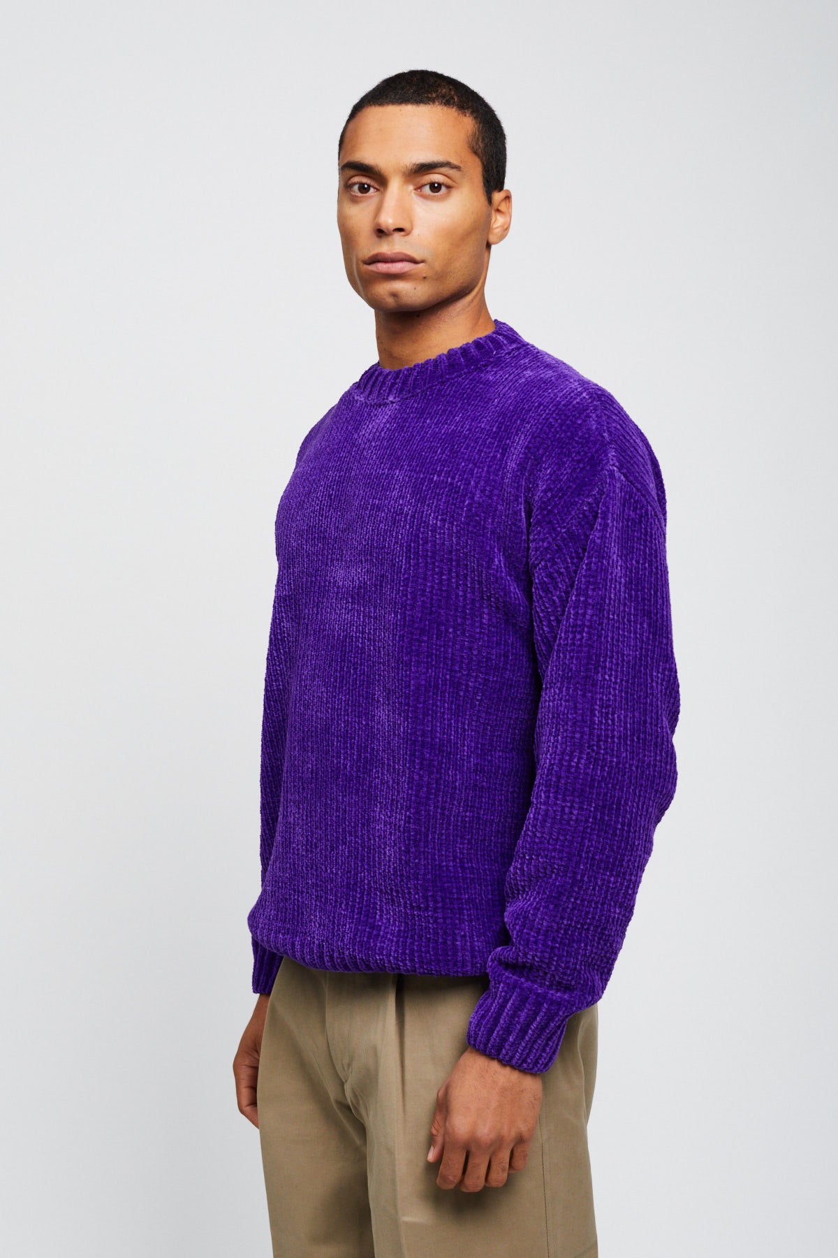 PURPLE CHENILLE SWEATER