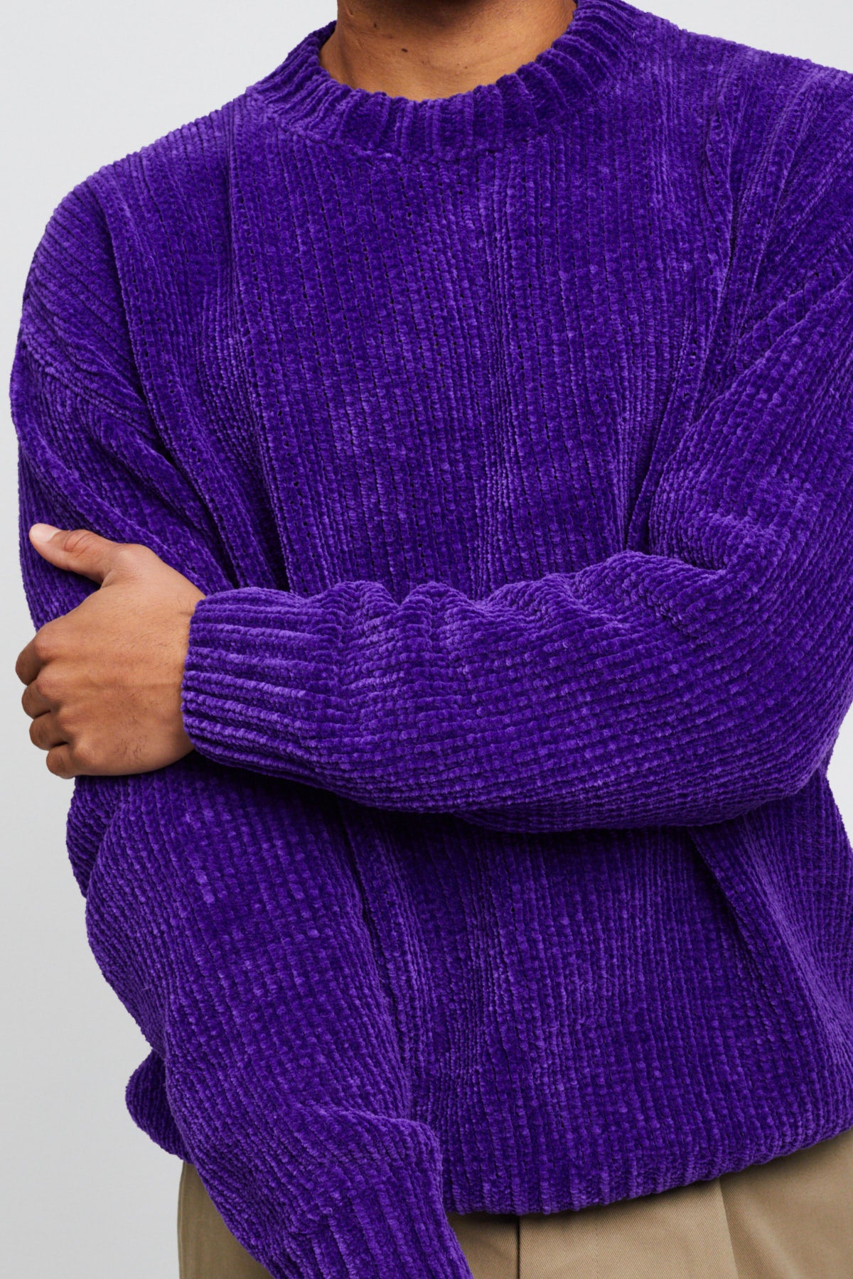 PURPLE CHENILLE SWEATER