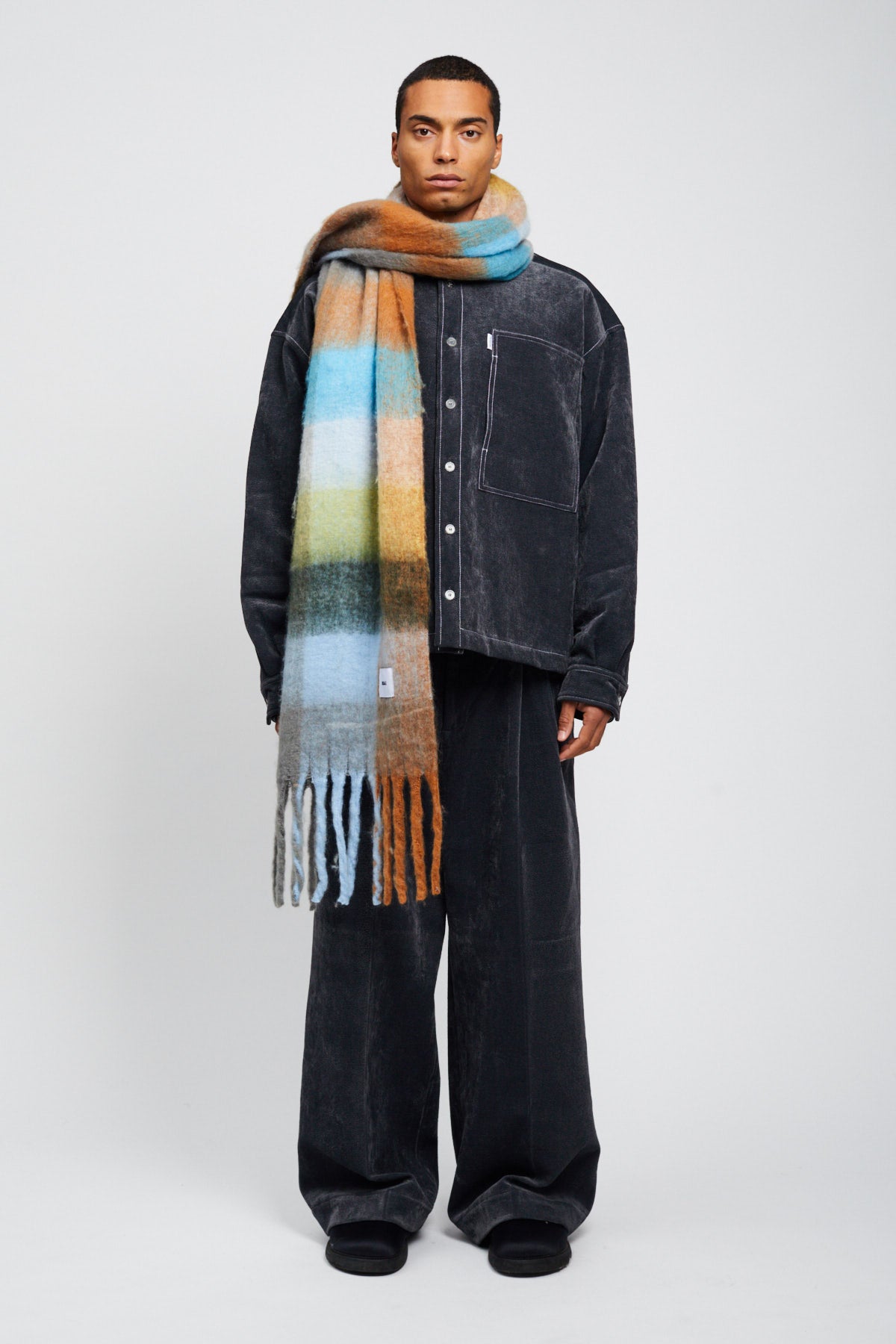 CHECK KNIT SCARF