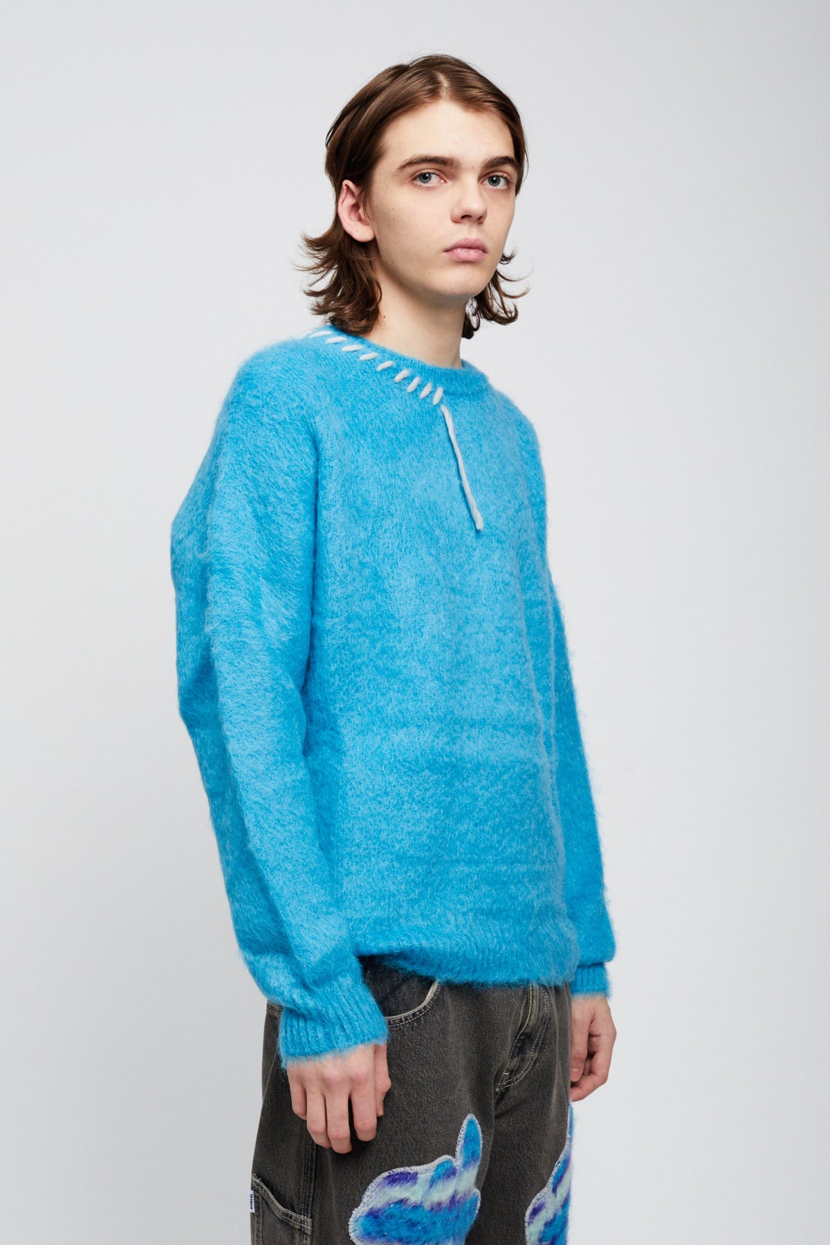 AZURE MOHAIR CREWNECK SWEATER