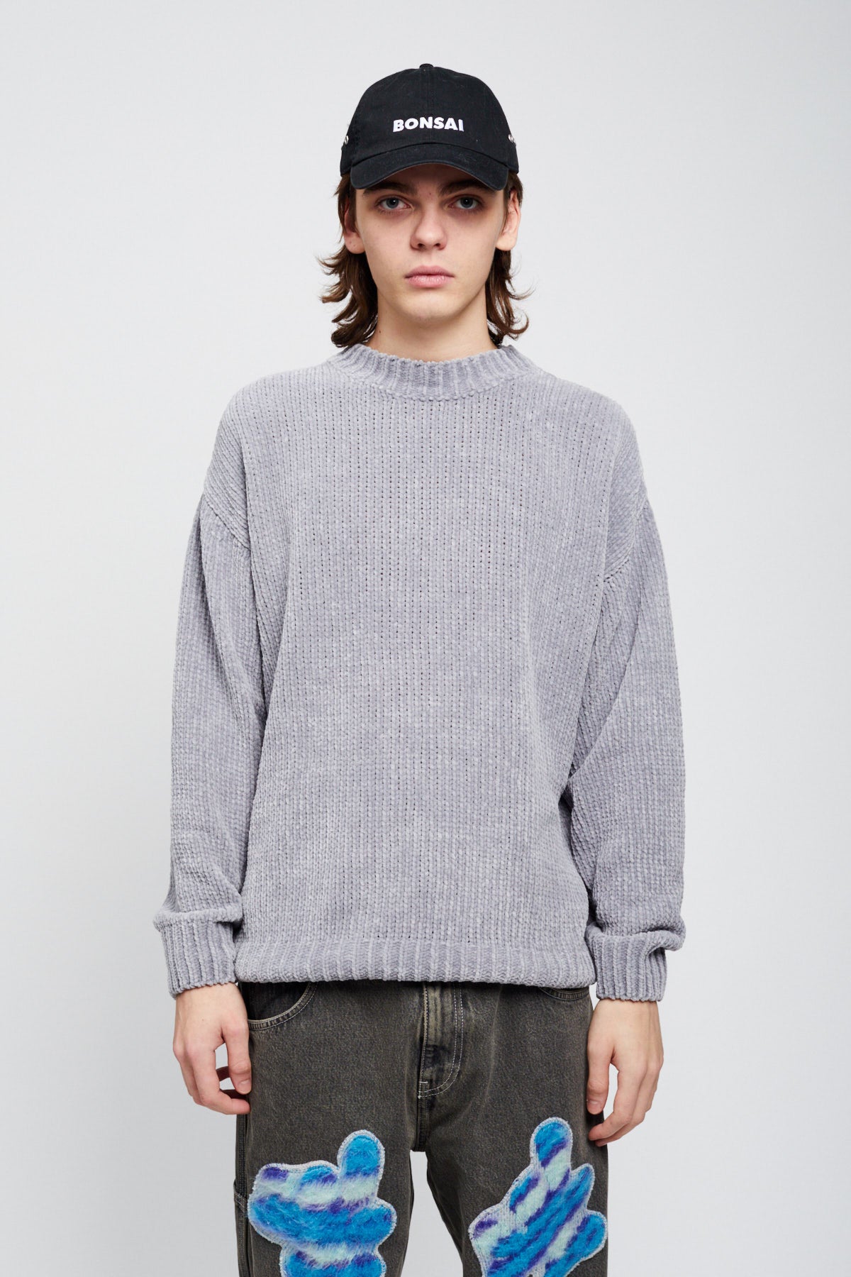 GREY CHENILLE SWEATER