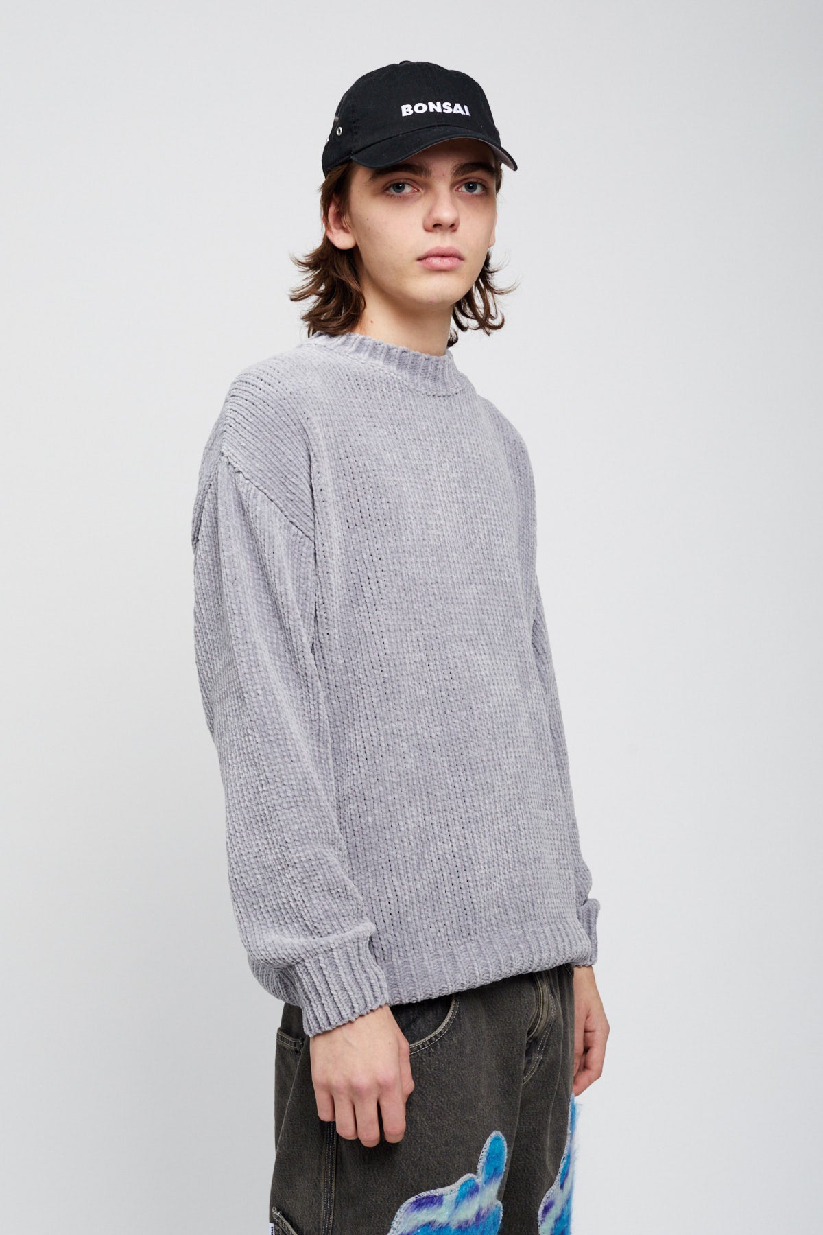 GREY CHENILLE SWEATER