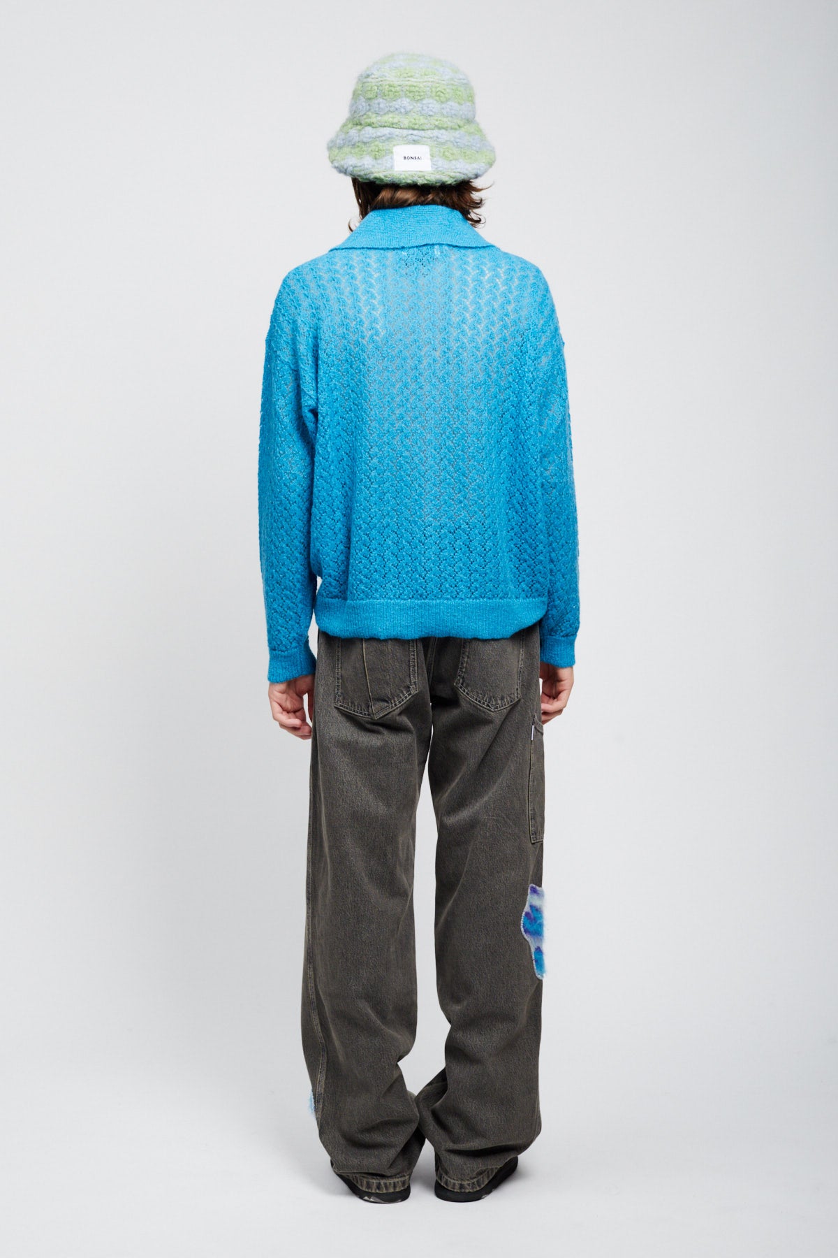 AZURE KEYHOLE KNIT SHIRT