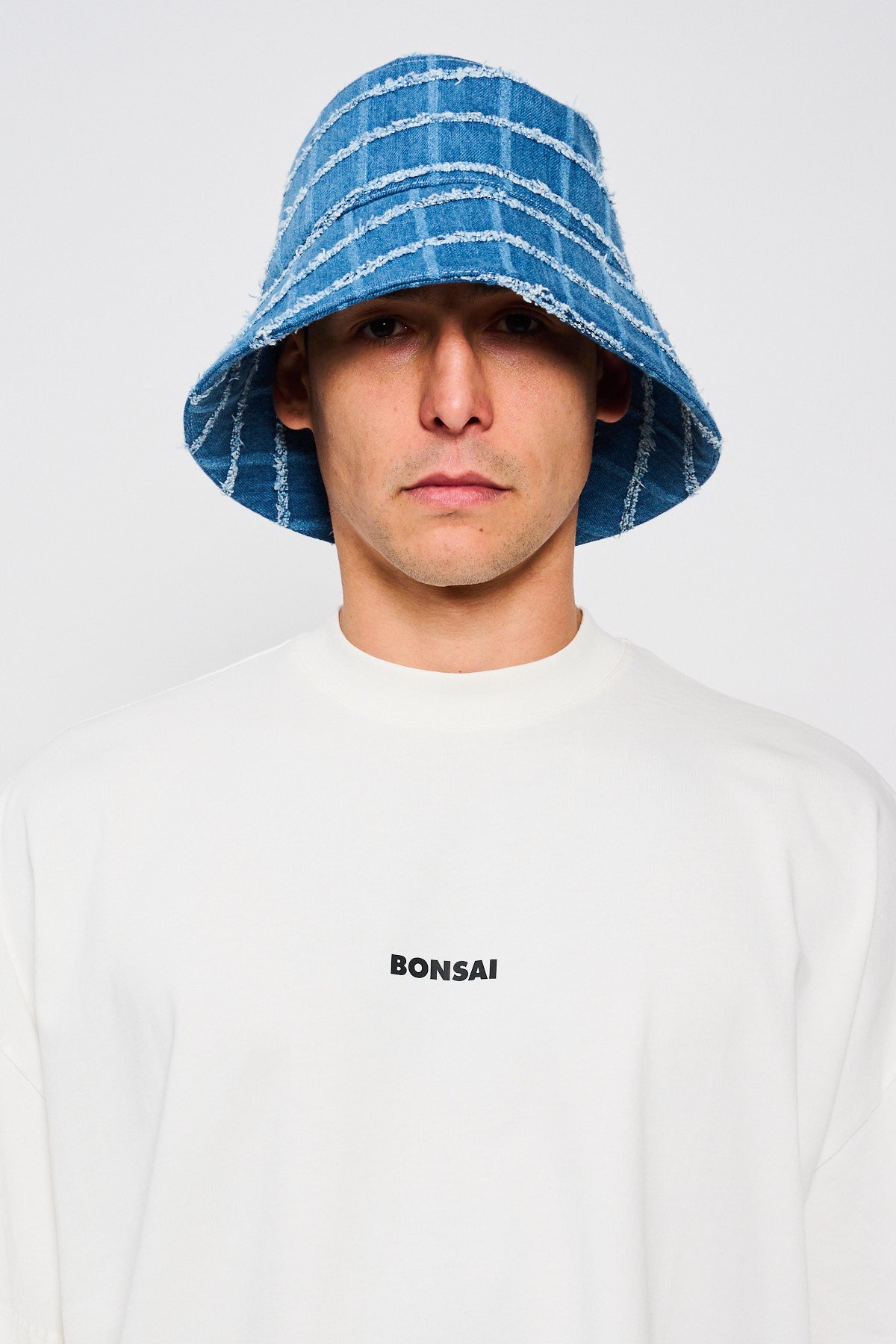 CHECK DENIM BUCKET HAT