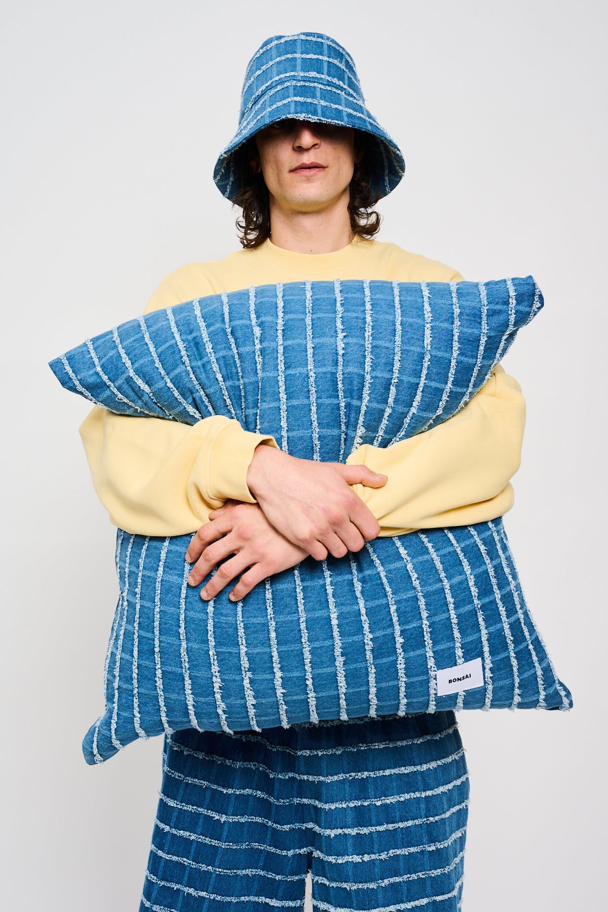 CHECK DENIM MAXI CUSHION
