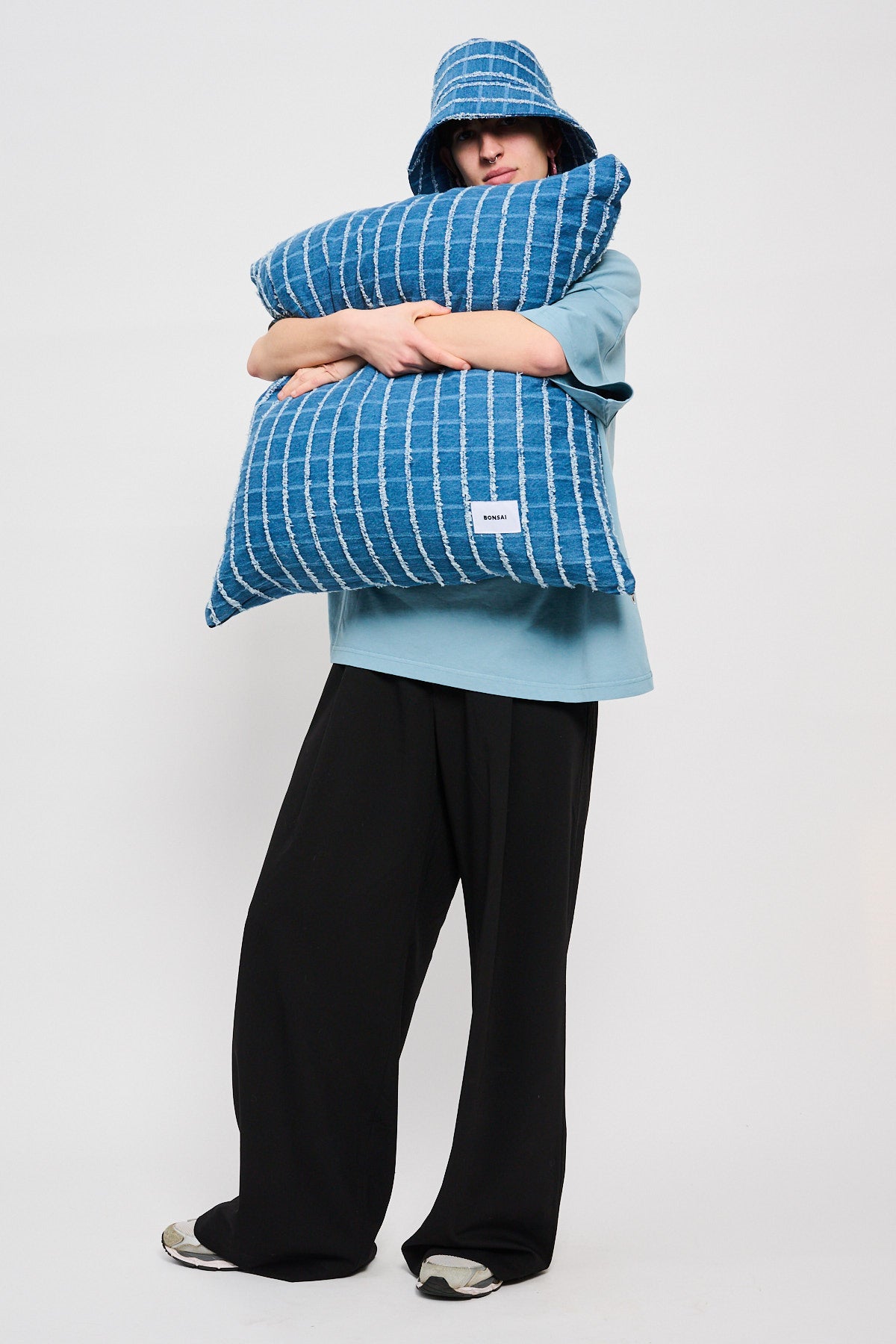 CHECK DENIM MAXI CUSHION