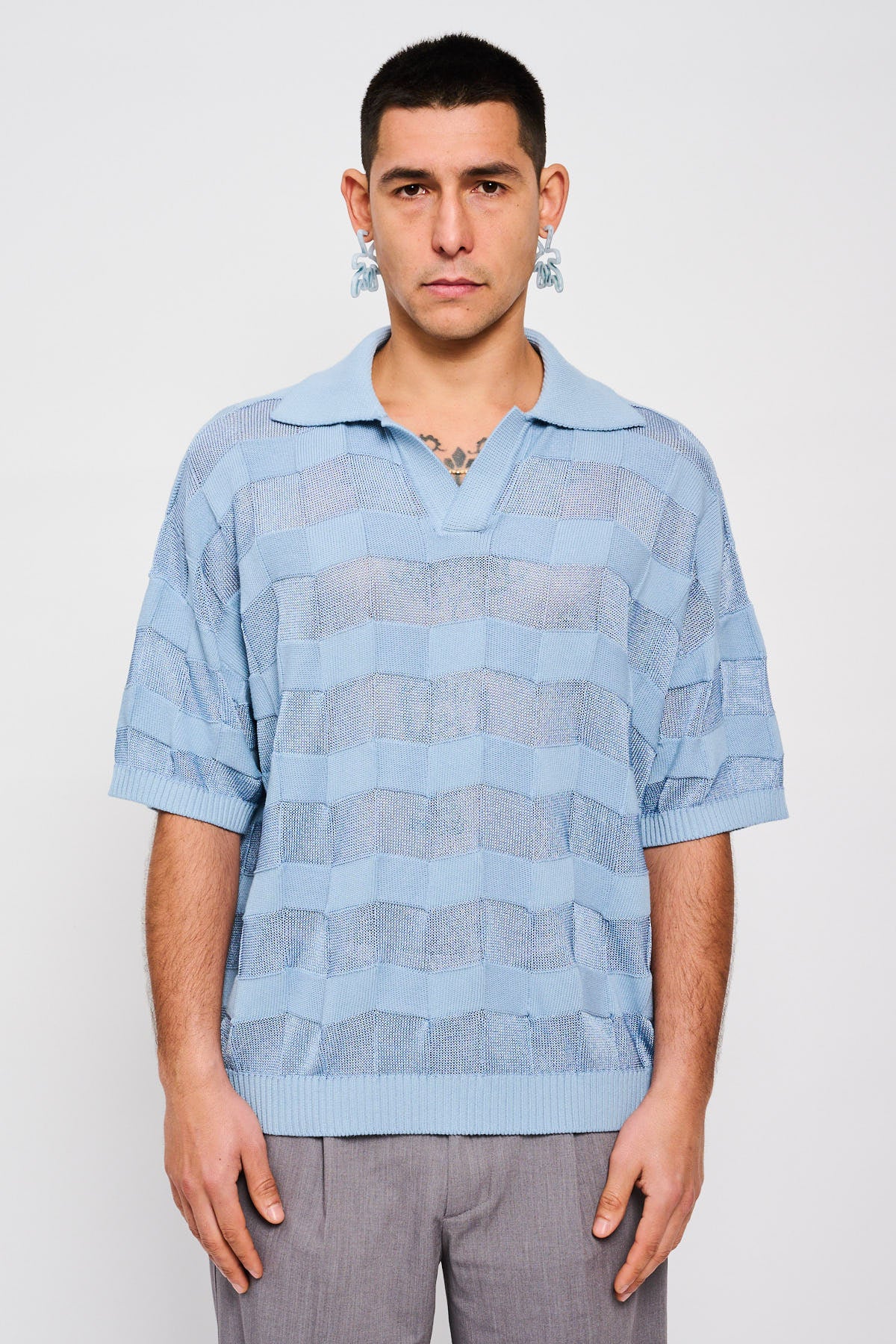 STRIPES KNIT POLO