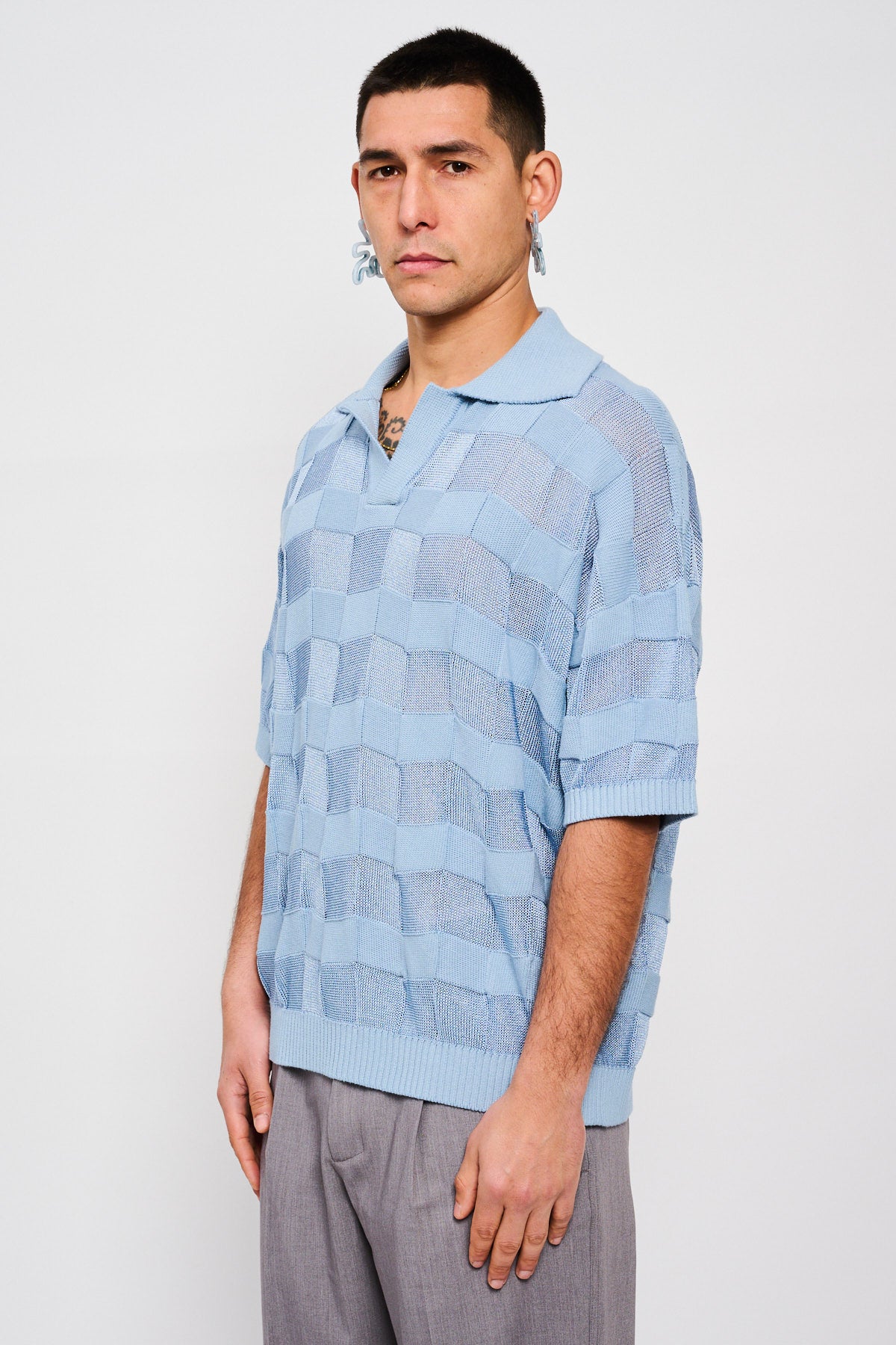 STRIPES KNIT POLO
