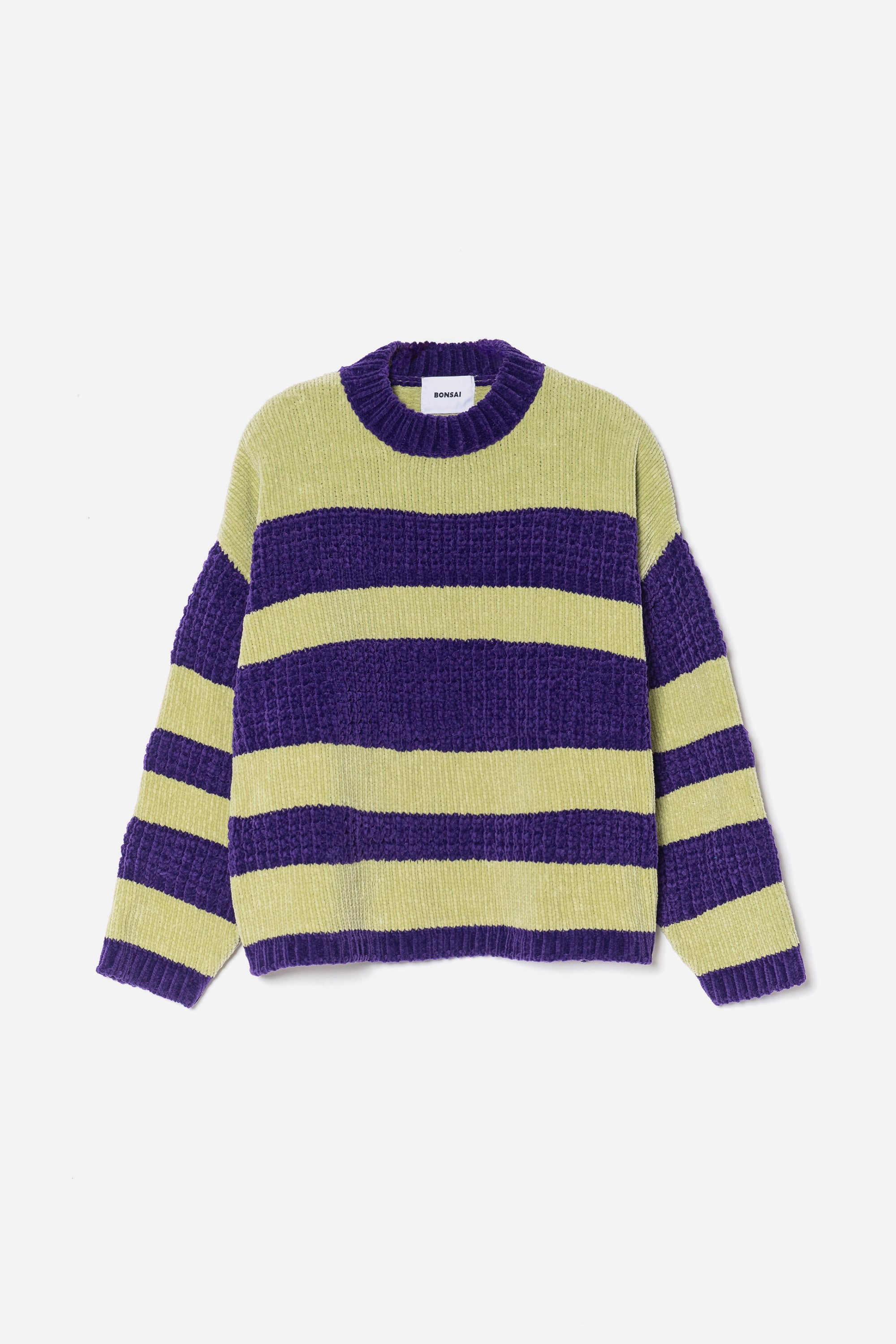 STRIPES CHENILLE CREWNECK SWEATER